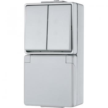 Jung WG 600 IP44 Steckdose mit Serienschalter 675W