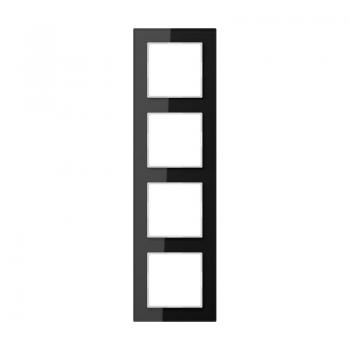 Jung A500 creation Rahmen 4fach Glas Schwarz AC584GLSW