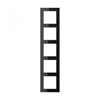 Jung A500 creation Rahmen 5fach Glas Schwarz AC585GLSW