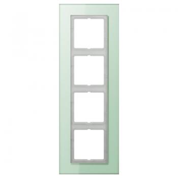 Jung LS plus Rahmen 4fach Glas mattweiß LSP984GLAS