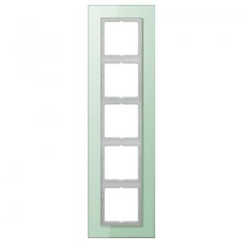 Jung LS plus Rahmen 5fach Glas mattweiß LSP985GLAS