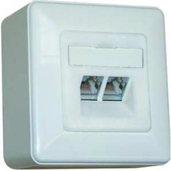 Metz BTR E-DAT C6 8/8(8) 1307380002-I 2x RJ45 Aufputz reinweiss