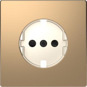 Merten Zentralplatte für SCHUKO-Steckdosen-Einsatz, Berührungsschutz, Champagnermetallic, System Design MEG2330-6051
