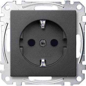 Merten SCHUKO-Steckdose, erhöhter Berührungsschutz, Schraub-Liftklemmen, anthrazit, System M MEG2400-0414