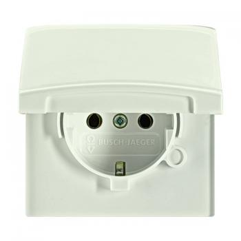 B+J Allwetter IP44 Steckdose + Abdeckrahmen Set Cremeweiss 2101-32 / 20EUGK-32-101