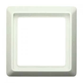 B+J Allwetter IP44 Steckdose + Abdeckrahmen Set Cremeweiss 2101-32 / 20EUGK-32-101