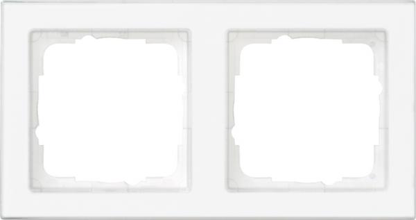 Gira Abdeckrahmen 2f durchgängig beschr. Gira E2 Klar/Reinweiß 071222