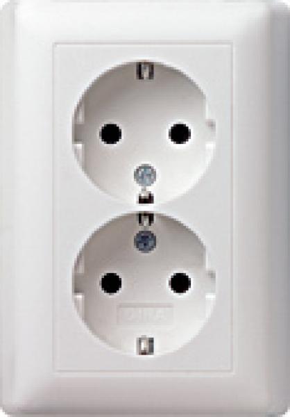 Gira SCHUKO 2f Vollpl. o.Kr. STK Standard 55 Reinweiß 078803
