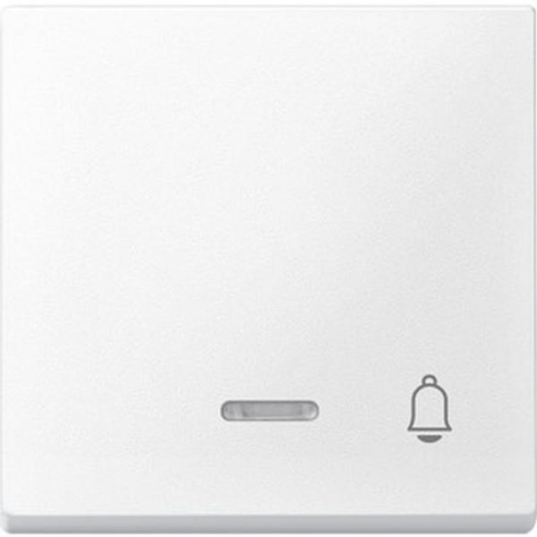 Merten System M Kontroll Wippe+Symbol Klingel polarwei§ matt 430819