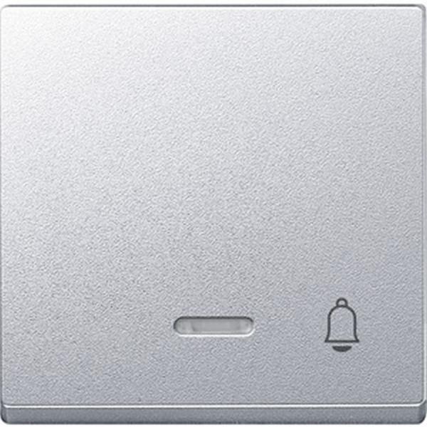 Merten System M Kontroll Wippe+Symbol Klingel, aluminium 430860