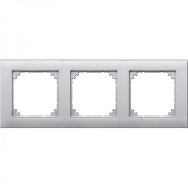 Merten M-PLAN II-Rahmen, 3fach, bündiger Einbau, aluminium 488360