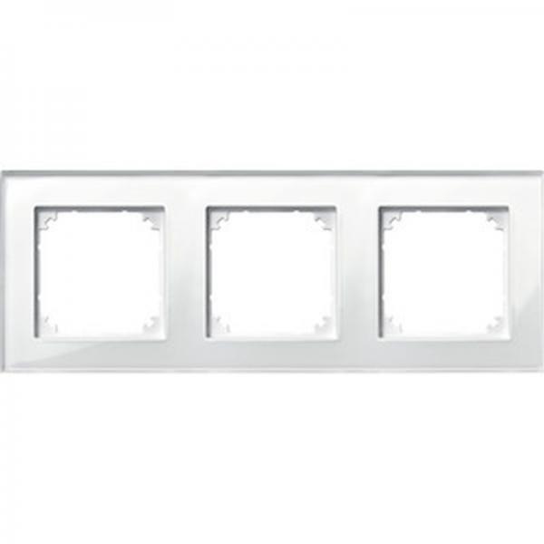 Merten M-PLAN-Echtglasrahmen, 3fach, Brillantweiß 489319