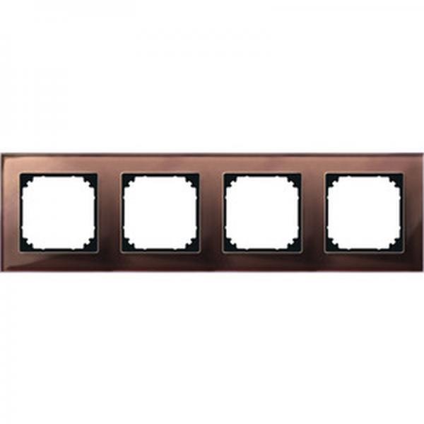Merten M-PLAN-Echtglasrahmen, 4fach, Mahagonibraun 489415