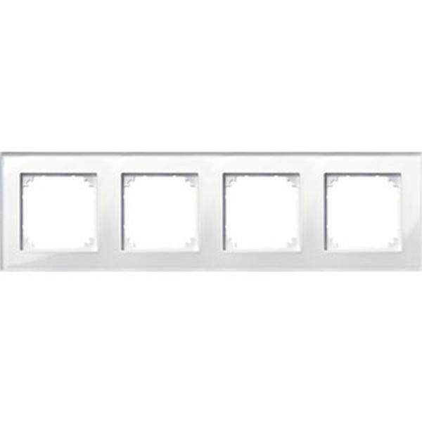 Merten M-PLAN-Echtglasrahmen, 4fach, Brillantweiß 489419