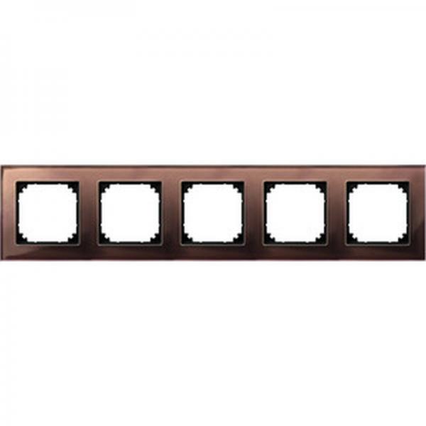 Merten M-PLAN-Echtglasrahmen, 5fach, Mahagonibraun 489515