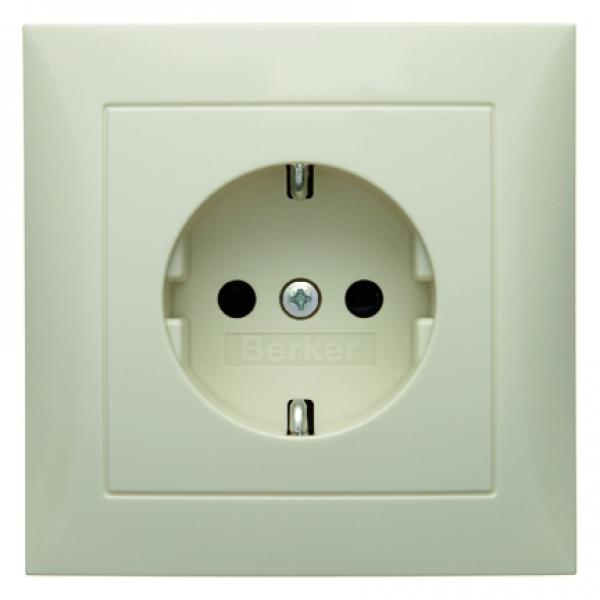 Berker S.1 Steckdose mit Abdeckplatte und Kinderschutz wei§, gl_nzend 47228982
