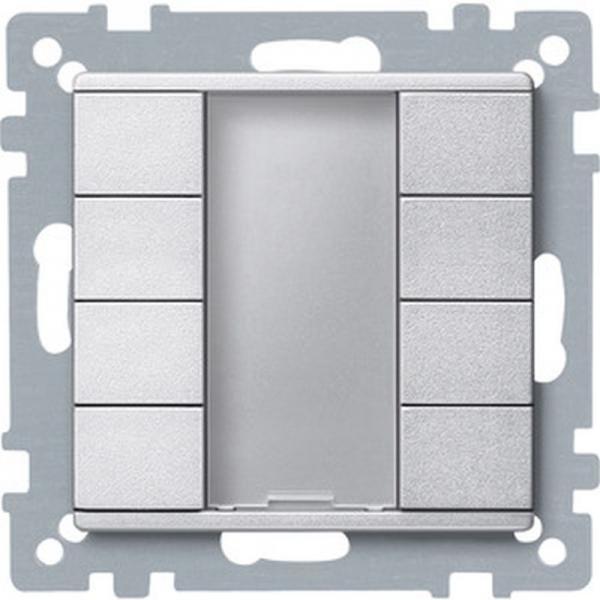 Merten Taster 4fach plus, aluminium, System M 627860