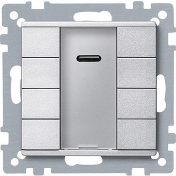 Merten Taster 4fach plus mit IR-Empf_nger, aluminium, System M 627960