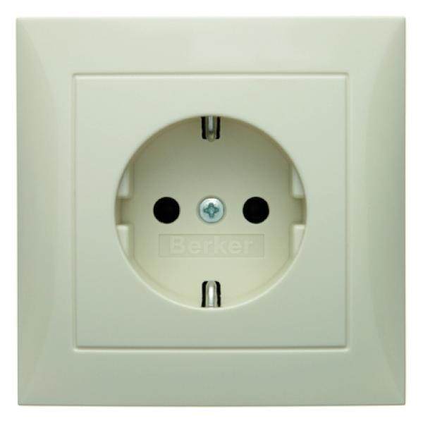 Berker S.1 Steckdose mit Abdeckplatte wei§, gl_nzend 47428982
