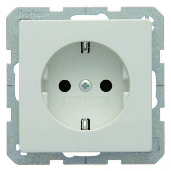Berker Q.1/Q.3 Steckdose polarweiß, samt 47436089