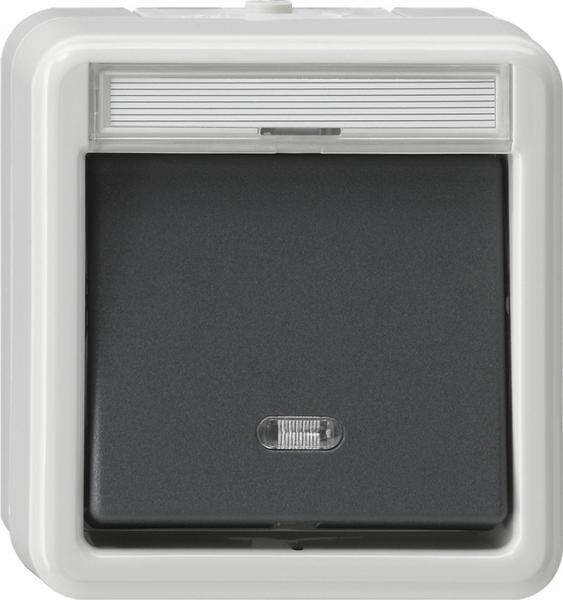 Gira IP44 WG Wippschalter Aus 3pol Aufputz Grau 010330