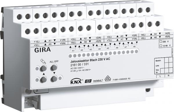 Gira Jalousieaktor 8fach 230V AC KNX EIB REG 216100