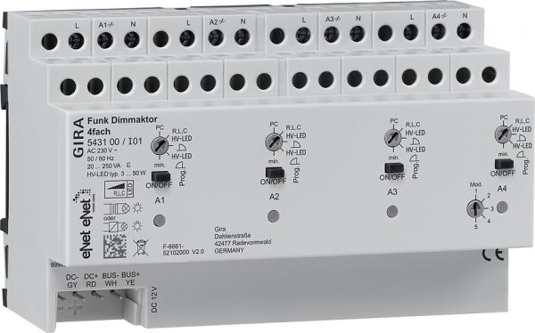 Gira Funk Dimmaktor REG 4fach Gira eNet 543100