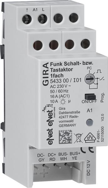 Gira Funk Schalt  Tastaktor REG 1fach Gira eNet 543300
