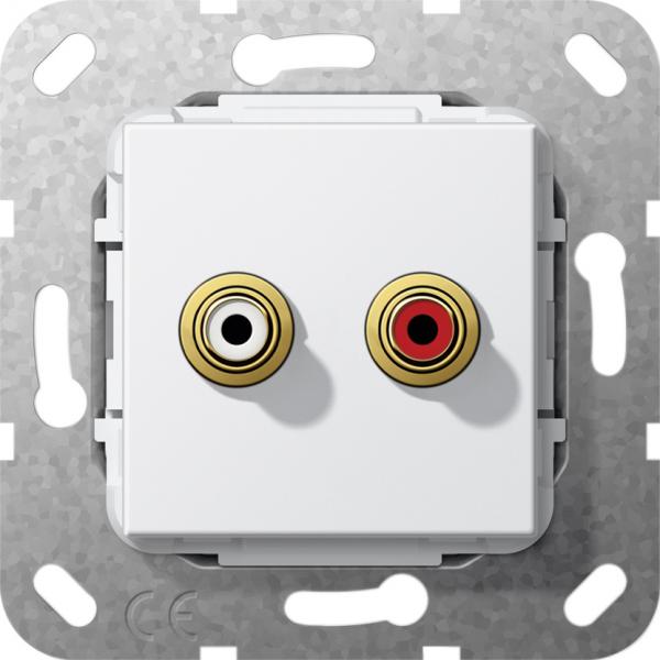 Gira Cinch Audio Kabelpeitsche Einsatz Reinwei§ 563303