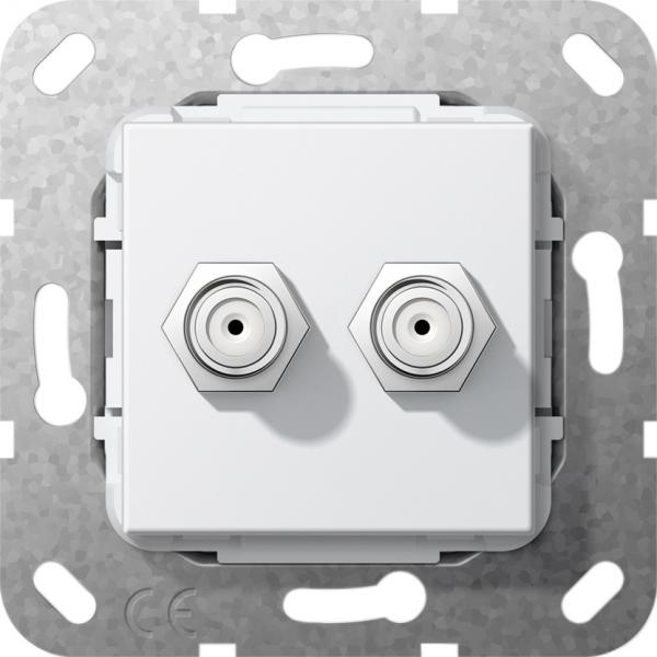 Gira SAT F Buchse 2fach Gender Changer Einsatz Reinwei§ 565103