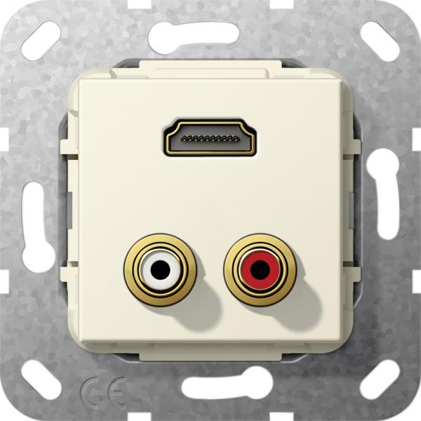 Gira HDMI, Cinch Audio Kabelpeitsche Einsatz Cremewei§ 567401