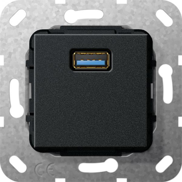 Gira USB 3.0 A Kabelpeitsche Einsatz Schwarz matt 568310