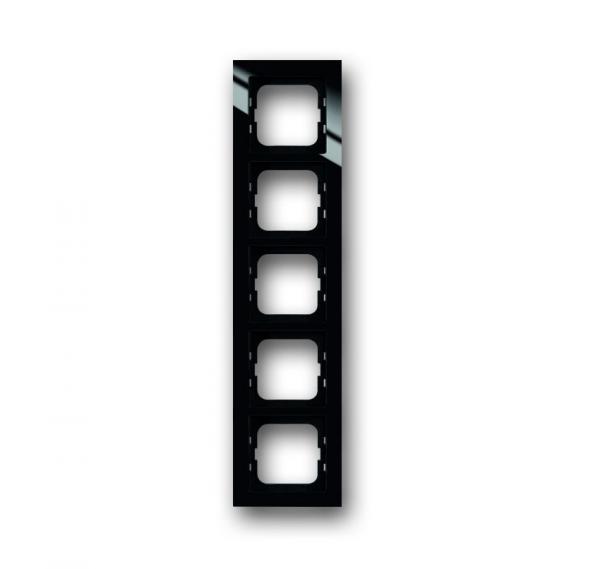 B+J Busch-axcent¨,  Rahment flat 5-fach schwarz 1725-281/11