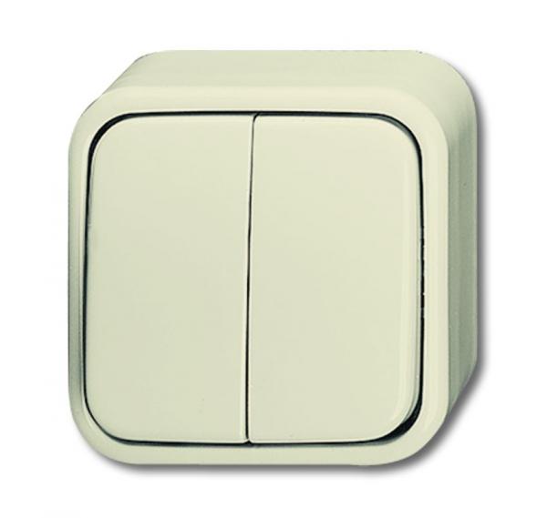 B+J Busch-Duro 2000® AP Serien-Wippschalter mit Beleuchtung, weiß 2601/5 APGL