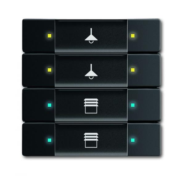 B+J  UP-Sensoren future¨ linear, Tastsensor, 4/8-fach, Multifunktion, schwarz matt 6127/02-885