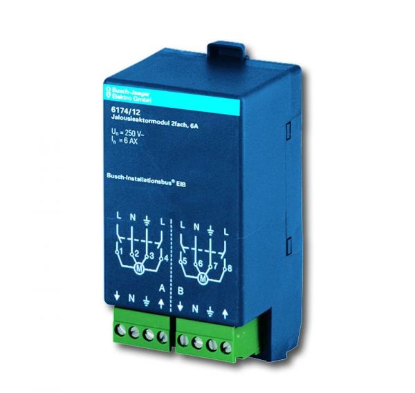B+J Busch-Installationsbus¨ KNX, AP-Aktoren, Jalousieaktormodul, 6 A, 2-fach,  6174/12