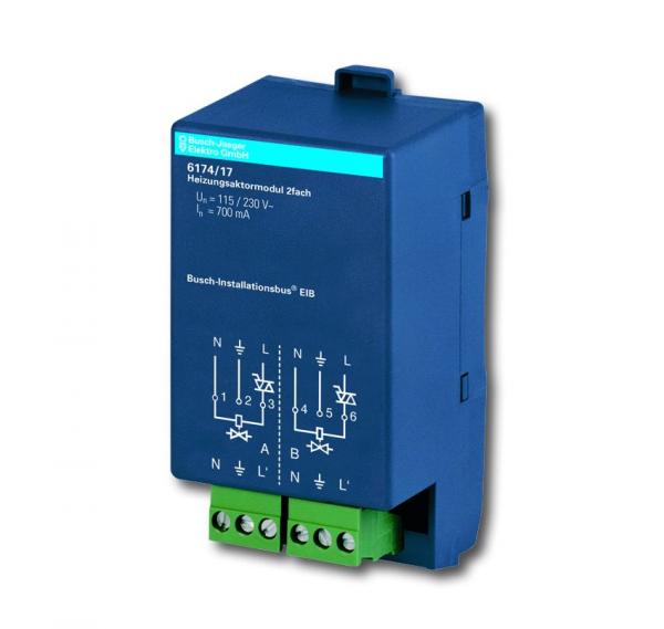 B+J Busch-Installationsbus¨ KNX, AP-Aktoren, Heizungsaktormodul, 2-fach,  6174/17