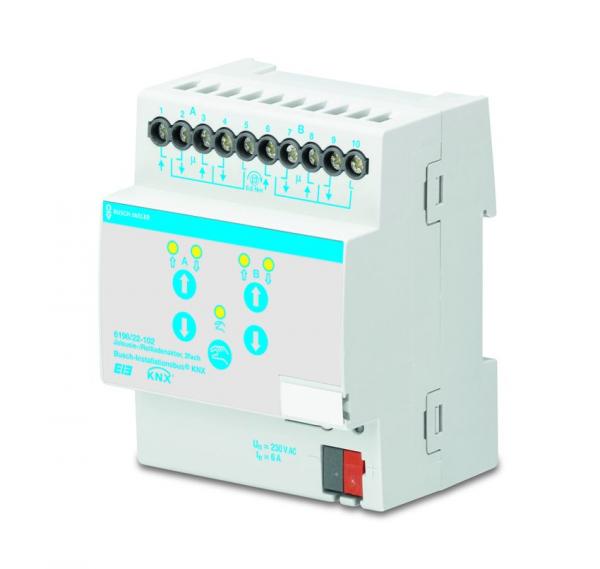 B+J Busch-Installationsbus¨ KNX, REG-Aktoren, 2-fach Jalousieaktor mit Fahrzeit -102,  6196/22-102