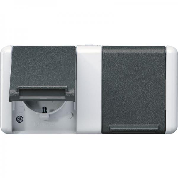 Jung WG 800 IP44 Steckdose 2fach 8220-1W