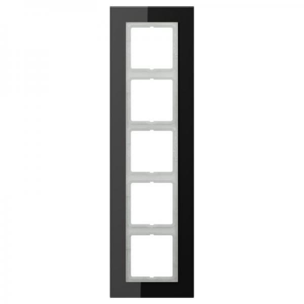 Jung LS plus Rahmen 5fach Glas Schwarz LSP985GLSW
