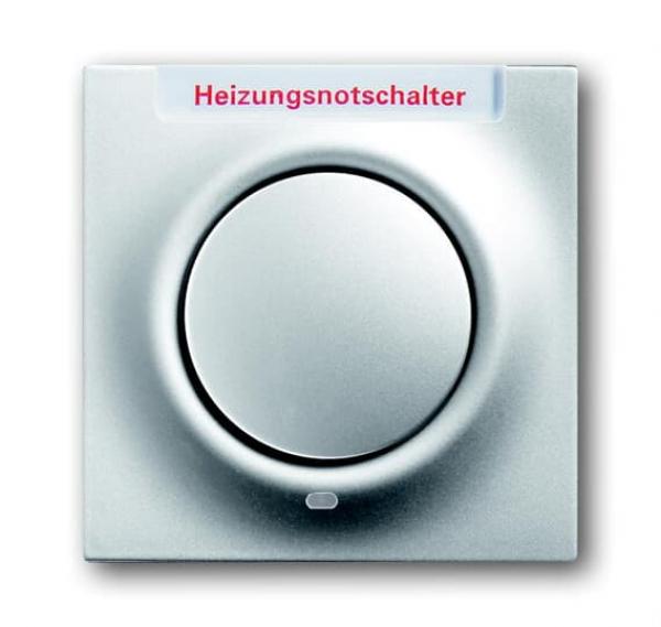 B+J impuls, Kappen, Abdeckung mit Aufdruck ""Heizung-Notschalter"", alusilber 1789 H-783-101""