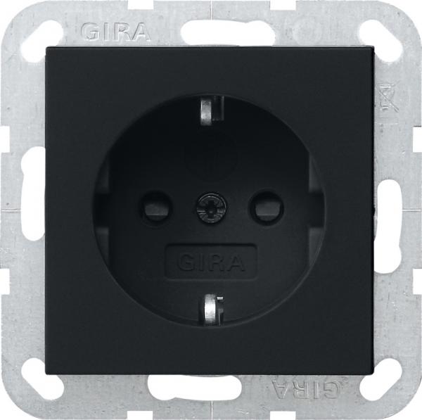 Gira System 55 Steckdose mit KS Schwarz matt 0453005