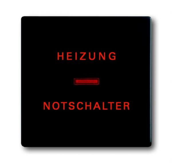 B+J future® linear, Wippe mit Aufdruck "Heizung-Notschalter", schwarz matt 1789H-885