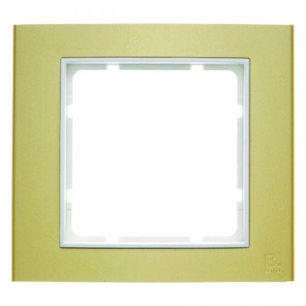 Berker B.3 Rahmen 1-Fach Alu, gold/polarwei§ 10113046