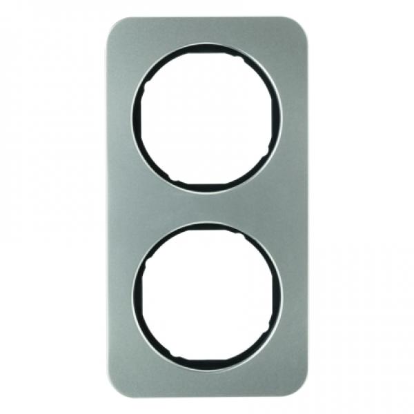 Berker R.1 Rahmen 2-Fach Edelstahl/schwarz 10122104