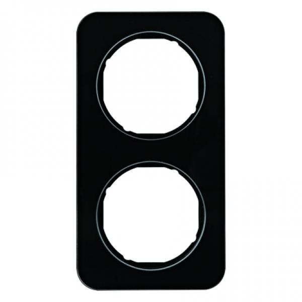 Berker R.1 Rahmen 2-Fach Glas, schwarz 10122116