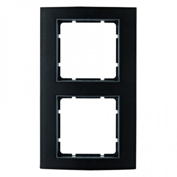 Berker B.3 Rahmen 2-Fach Alu, schwarz/anthrazit 10123005
