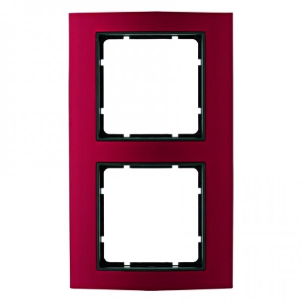 Berker B.3 Rahmen 2-Fach Alu, rot/anthrazit 10123012
