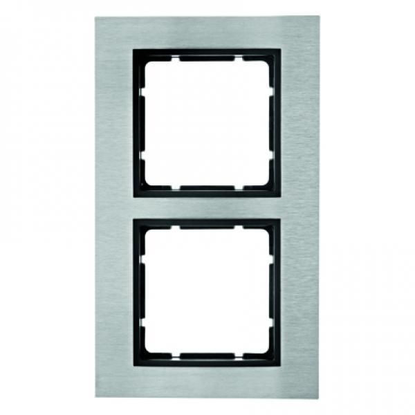 Berker B.7 Rahmen 2-Fach senkrecht Edelstahl/anthrazit 10123606