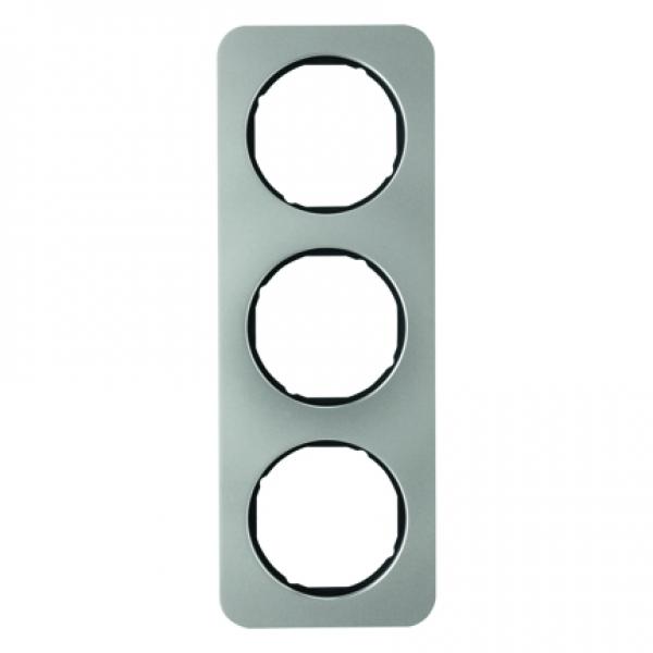Berker R.1 Rahmen 3-Fach Edelstahl/schwarz 10132104